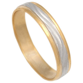 alianza oro blanco y oro amarillo ondas anillo de boda bicolor alianza novios dos colores