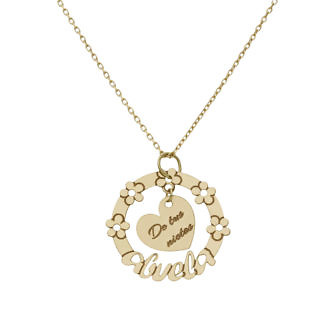 Gargantilla abuela con flores y corazón personalizable