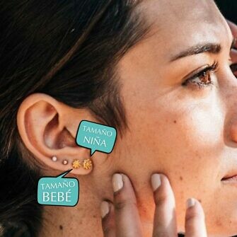 Pendientes Charros Oro chica jóven Niña y Bebé 7 mm y 5 mm