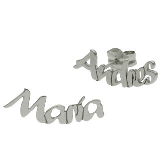 Pendientes Nombre Trepadores Personalizados dos nombres en plata oro