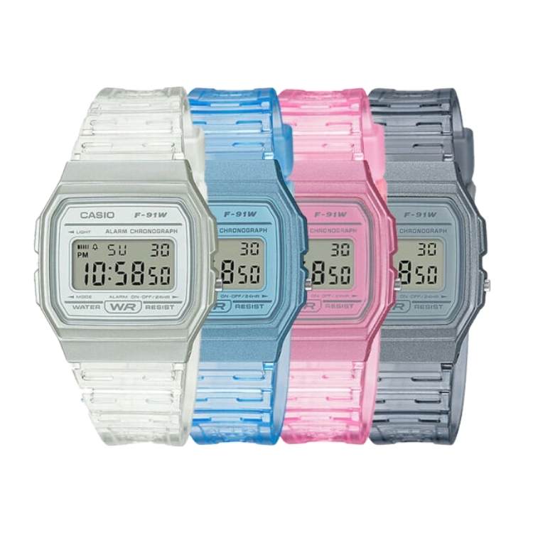 Casio F91 color correa translúcida | Ramos Joyería -