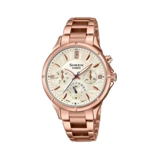 SHE-3047PG-9AUER reloj cañado cobre reloj color cobre marca sheen casio reloj mujer cobre reloj analógico mujer