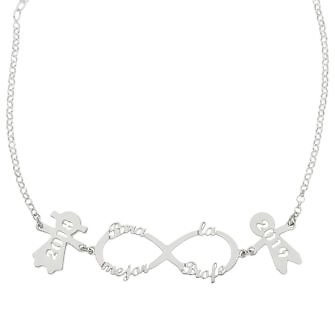 Gargantilla infinito + niños personalizable