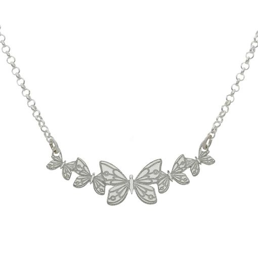 Gargantilla de mariposas en plata de Ley