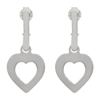 Pendientes corazón plata de Ley