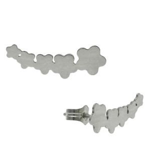 Pendientes trepadores con flores en plata de Ley.