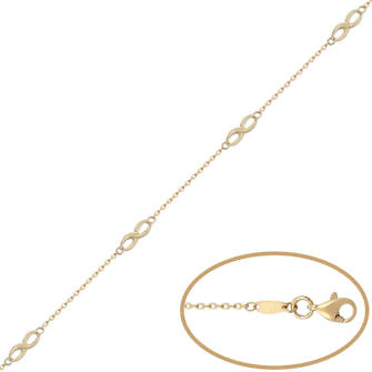 Pulsera 4 infinitos en oro de 18 Kl