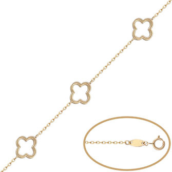 Pulsera con flores en oro de 18 Kl
