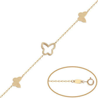 Pulsera mariposas en oro de 18 Kl