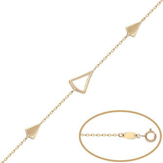 Pulsera con triángulos en oro de 18 Kl
