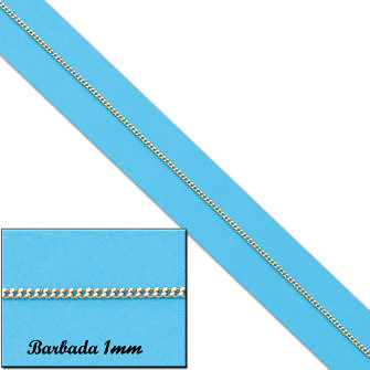 Cadena barbada en oro de 18 Kl (1mm)