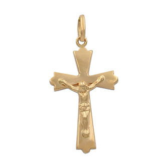 Cruz con Cristo en oro de 18 Kl (16x27mm)