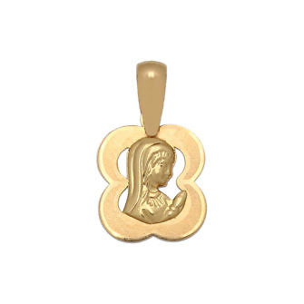 Medalla flor de la Virgen Niña en Oro de 18 Kl. (10x13mm)