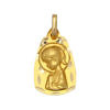 Medalla Virgen Niña en oro de 18 Kl con borde tallado (11x18cm)