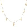 Gargantilla con mini charms cruces en oro de 18 Kl