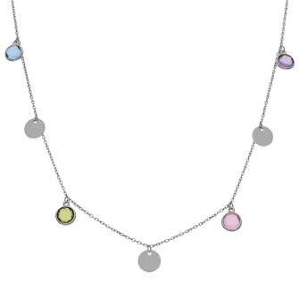 Gargantilla plata Mini Charms de circulos + piedras