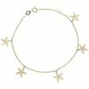 Pulsera mini charms estrellas de mar en oro de 18 Kl