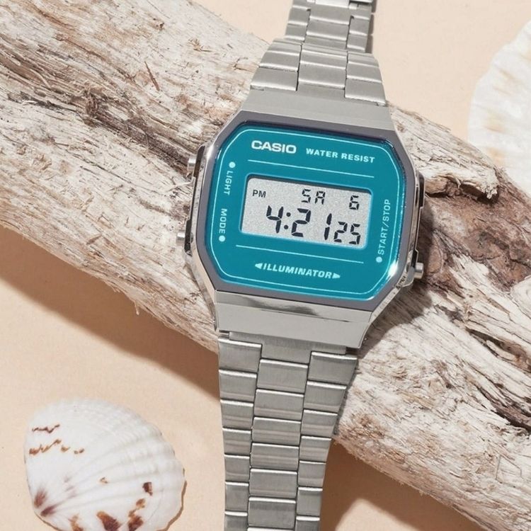 Reloj Casio plateado esfera turquesa  Ramos Joyería - Vitigudino  (Salamanca)