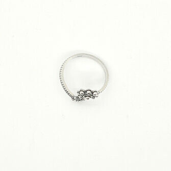 Anillo charro dos botones combinados plata de ley
