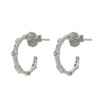 Aros en Plata de Ley de 925mm. con circonitas.