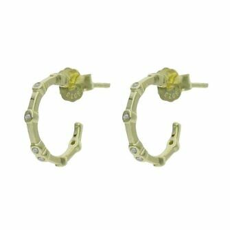 Aros en Plata chapada en Oro con circonitas