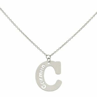 Gargantilla con letra + nombre calado en plata de Ley.