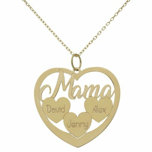 Gargantilla mama + tres corazones personalizables
