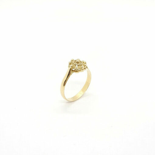 Anillo charro oro botón clásico pequeño