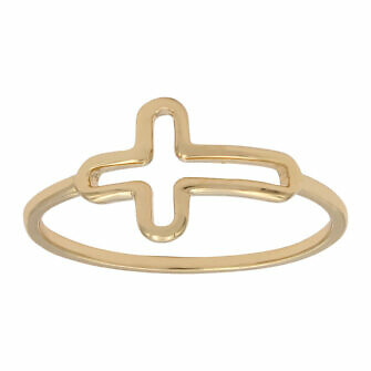 Anillo cruz en oro de 18 Kl.