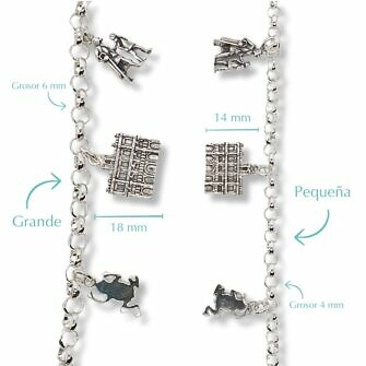 Pulsera de Salamanca abalorios iconos de la ciudad Plaza Mayor, Fachada de La Universidad, Puente Romano, Lazarillo de Tormes, Rana de Salamanca