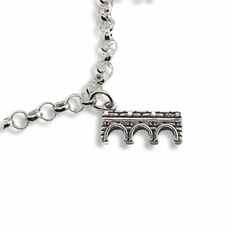 Pulsera de Salamanca abalorios iconos de la ciudad Plaza Mayor, Fachada de La Universidad, Puente Romano, Lazarillo de Tormes, Rana de Salamanca