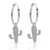 Aros con abalorio de cactus en Plata de Ley