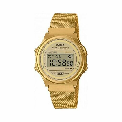 Casio vintage dorado rounded reloj casio dorado redondo reloj Reloj casio dorado clásico clasico A171WEMG-9AEF 2 (2)