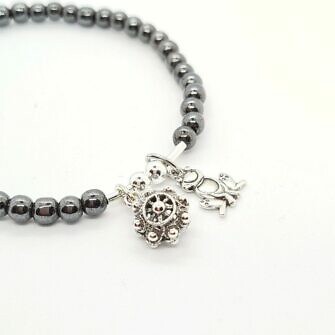 Pulsera charra botón charro doble y rana de Salamanca rana de la suerte rana universidad de Salamanca piedras naturales plata de ley pulsera de Salamanca brazalete filigrana