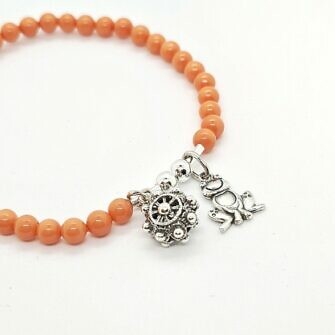 Pulsera charra botón charro doble y rana de Salamanca rana de la suerte rana universidad de Salamanca piedras naturales plata de ley pulsera de Salamanca brazalete filigrana