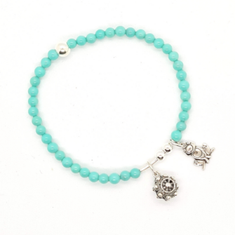 Pulsera charra botón charro y rana de Salamanca rana de la suerte rana universidad de Salamanca piedras naturales plata de ley brazalete filigrana Turquesa