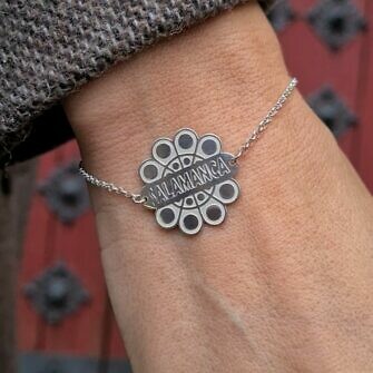 Pulsera Botón Charro Personalizada nombre ciudad coordenadas frase Salamanca Vitigudino Ciudad Rodrigo Santa Marta Béjar Peñaranda Alba de Tormes La Alberca Mogarraz Sierra de Francia Las Arribes de Duero El mejor regalo personalizado de Salamanca