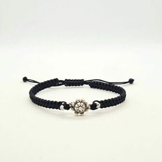Pulsera Hilo Botón Charro Pequeño pulsera charra macramé Salamanca Negra
