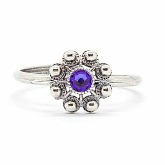 Anillo Charro Pequeño Color Cristal Morado aberto Salamanca
