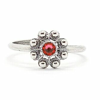 Anillo Charro Pequeño Color Cristal Rojo aberto Salamanca