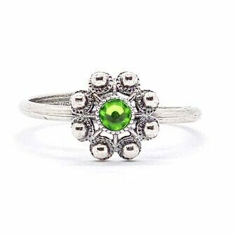 Anillo Charro Pequeño Cristal S1072 Verde Pistacho