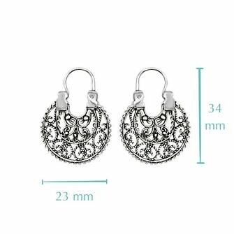 Pendientes aro filigrana Forge medidas plata