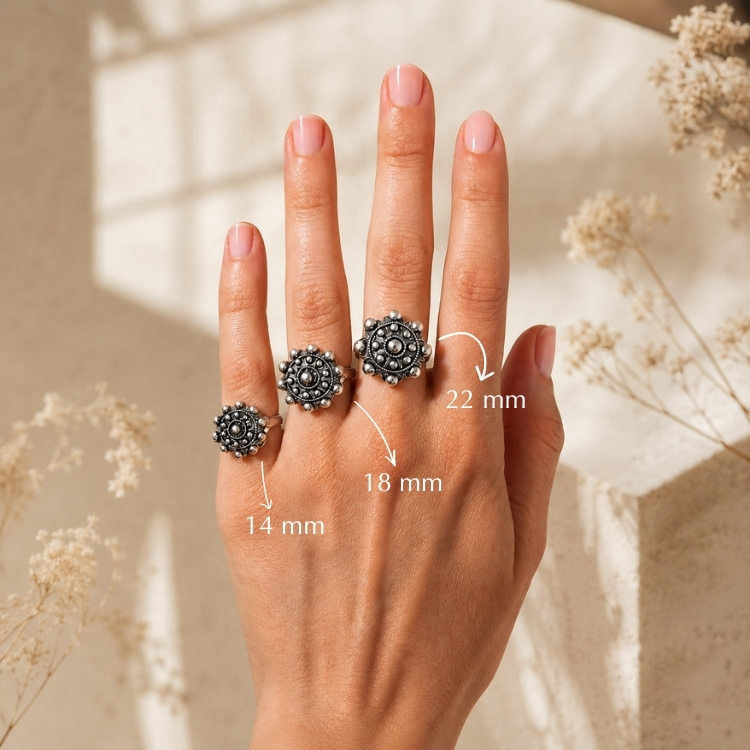 Anillos charros de Salamanca clásicos mano diámetros