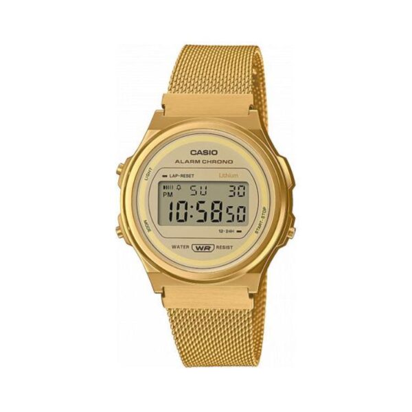 Reloj Casio vintage redondo dorado malla