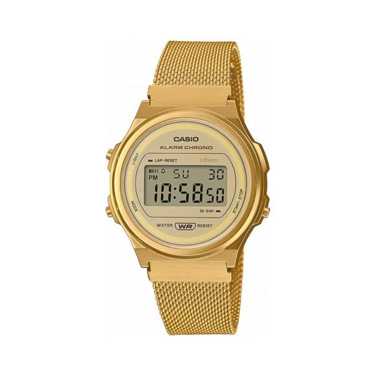Reloj Casio vintage redondo dorado malla