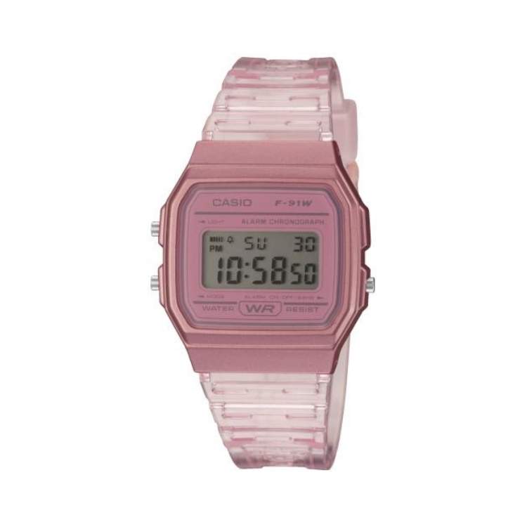 Reloj Casio Vintage F-91WS translúcido rectangular | icono retro digital - Imagen 2