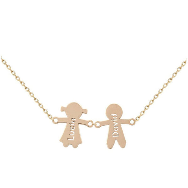 Gargantilla niña + niño con nombre