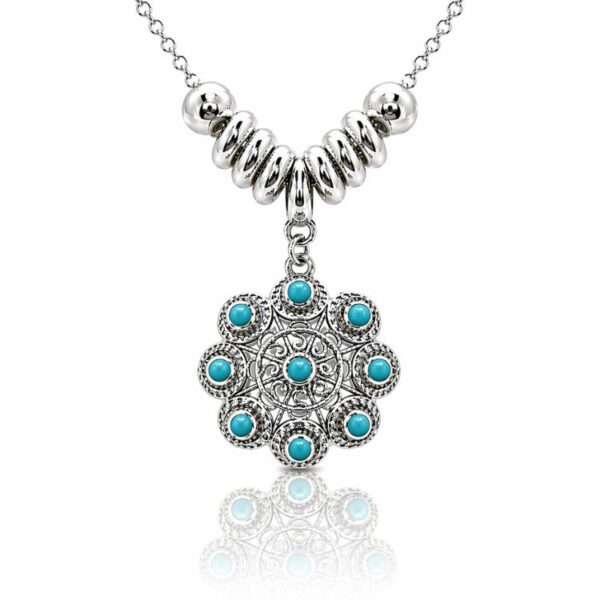 Gargantilla-boton-charro-plata-cristal-color-turquesa S1509