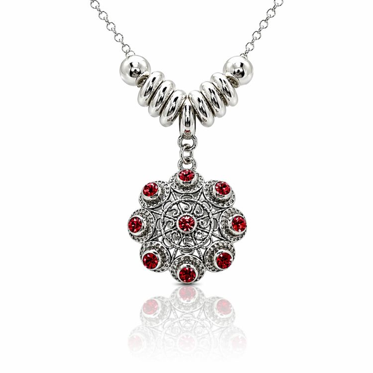 Gargantilla-boton-charro-plata-cristales-color-Rojo-S1509