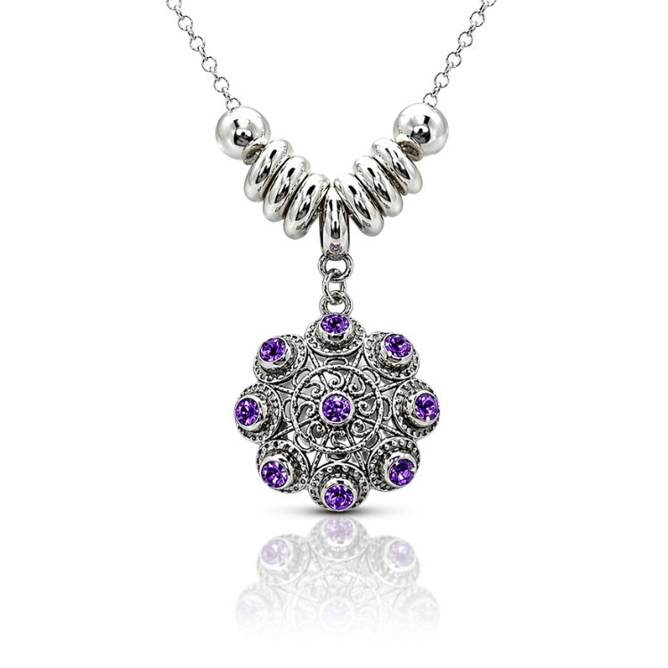 Gargantilla-boton-charro-plata-cristales-color-morado-S1509